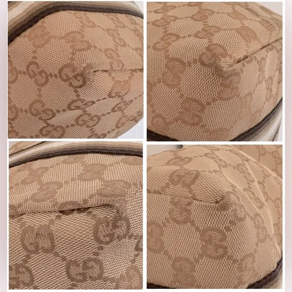 EUC [Gucci] Authenticated Monogram Canvas Jolicoeur Tote Handbag Beige w/ Gold - Picture 14 of 16